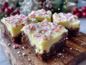 fudgy peppermint bark brownie bites - featured image