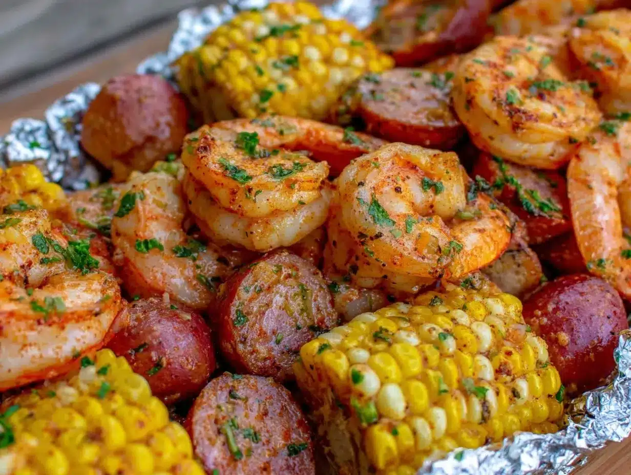 grilled shrimp boil foil packs preparation steps
