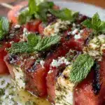grilled watermelon feta skewers - featured image
