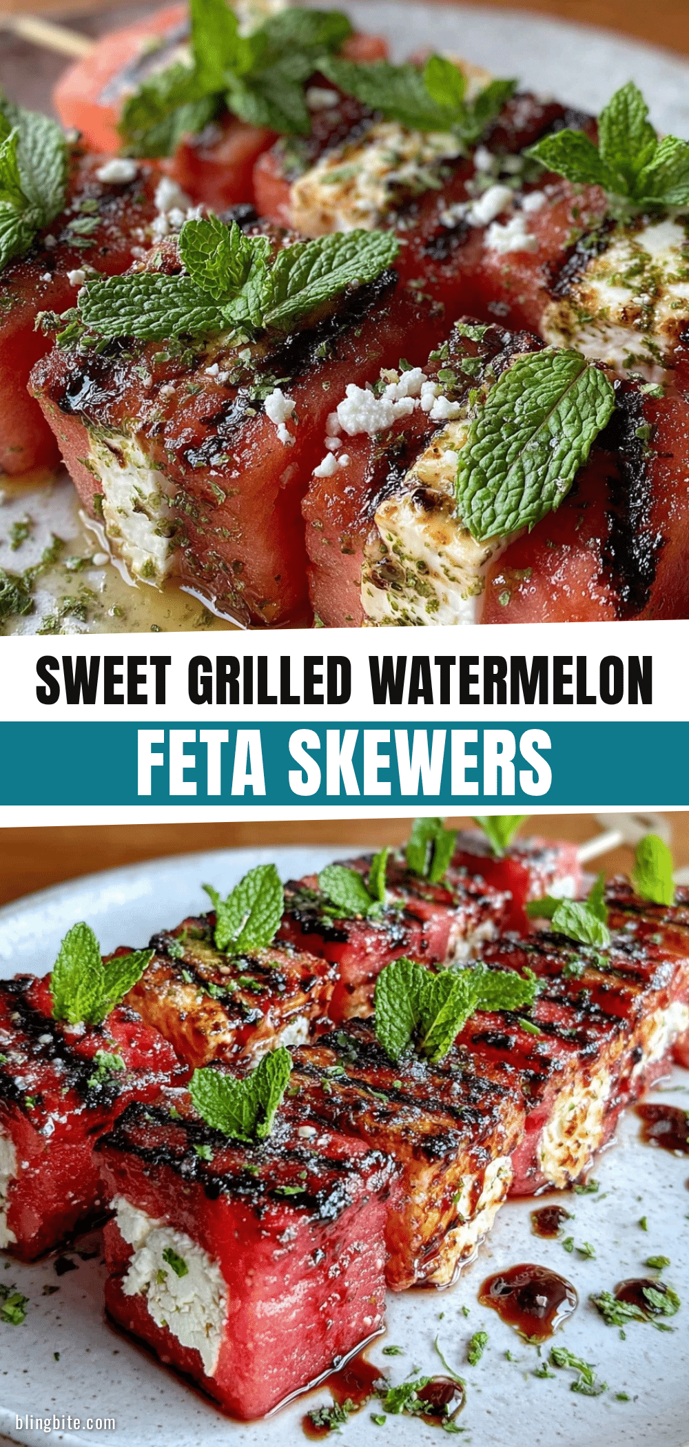 grilled watermelon feta skewers recipe