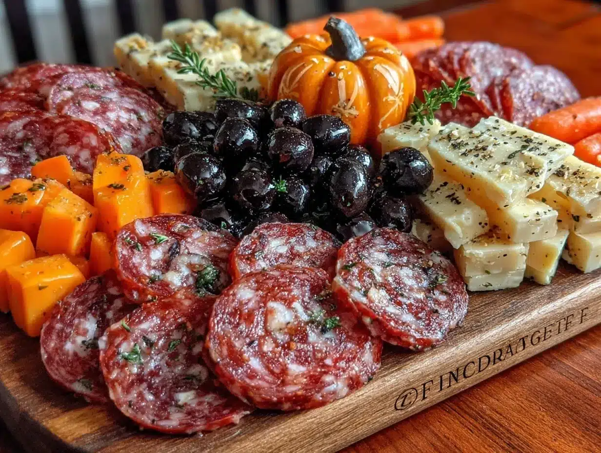 Halloween Charcuterie Board preparation steps