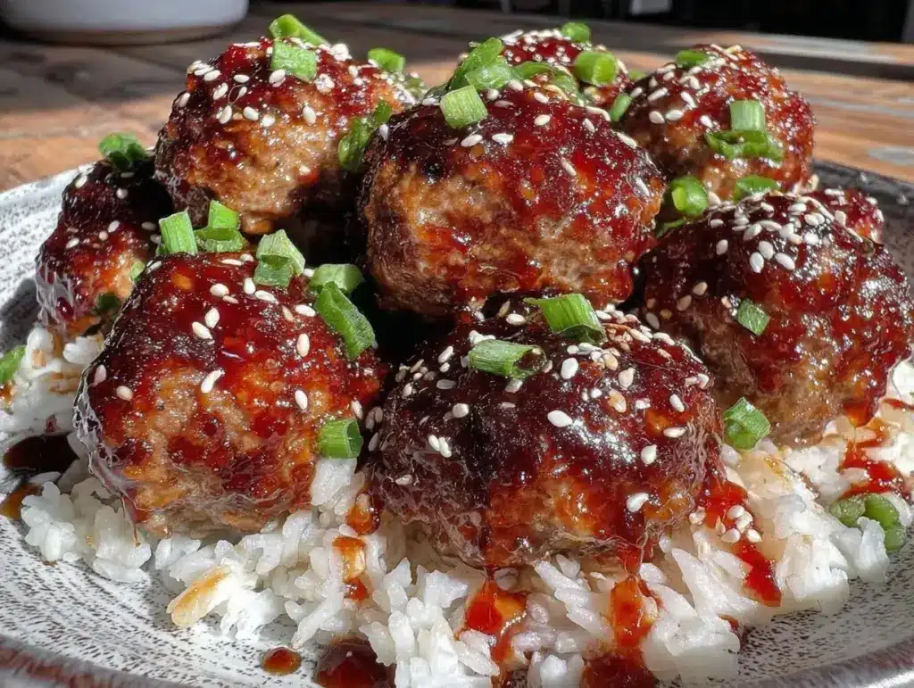 honey sriracha meatballs - featured image