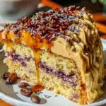 lavender honey latte cake - featured image