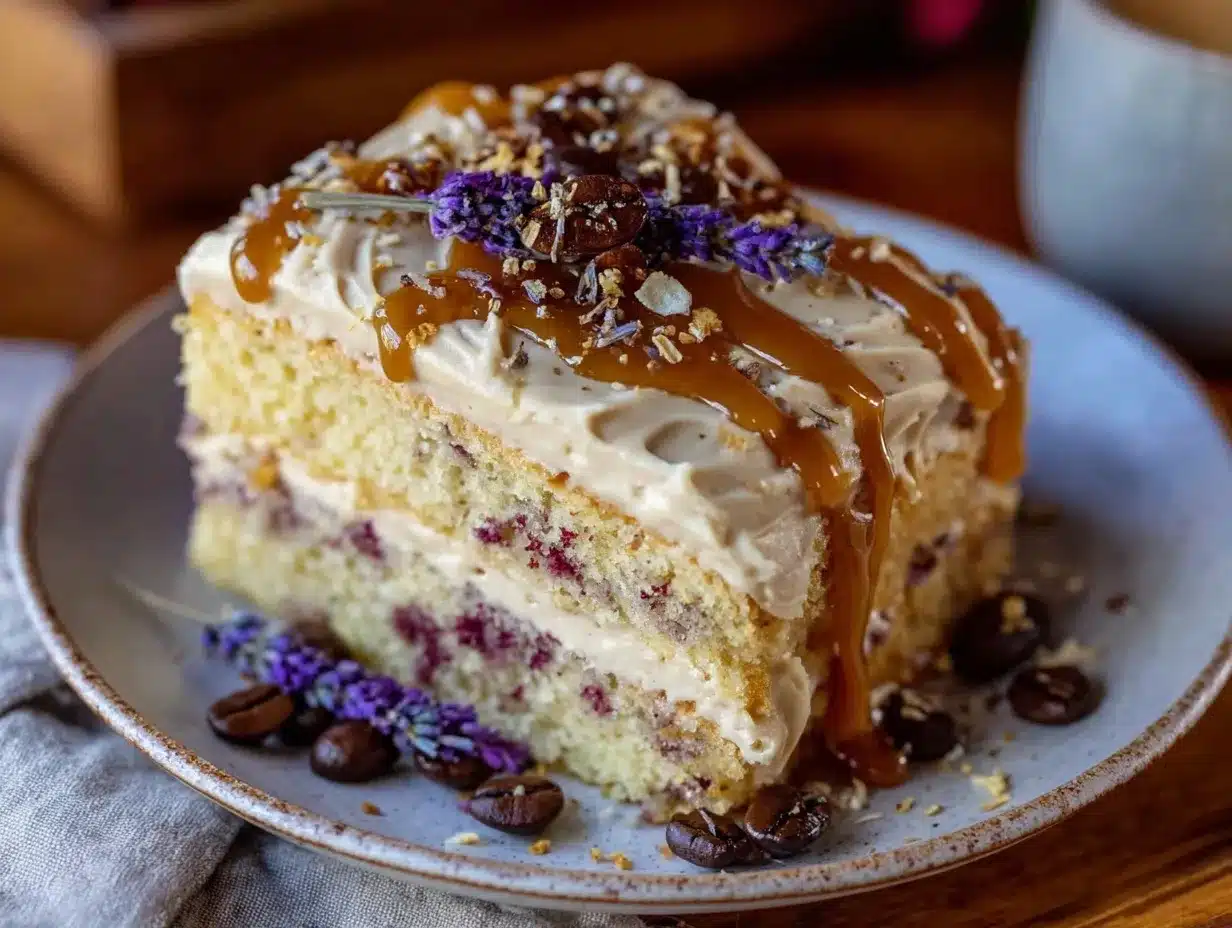 lavender honey latte cake preparation steps