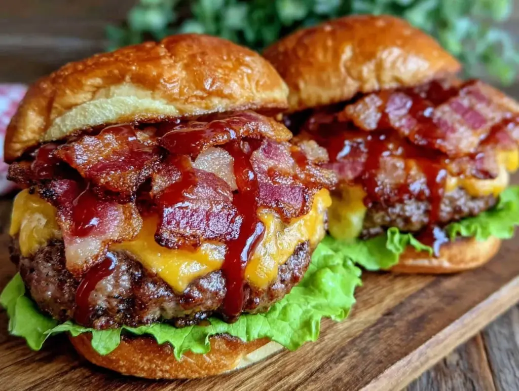 loaded BBQ bacon cheeseburger - featured image