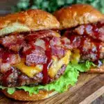 loaded BBQ bacon cheeseburger - featured image