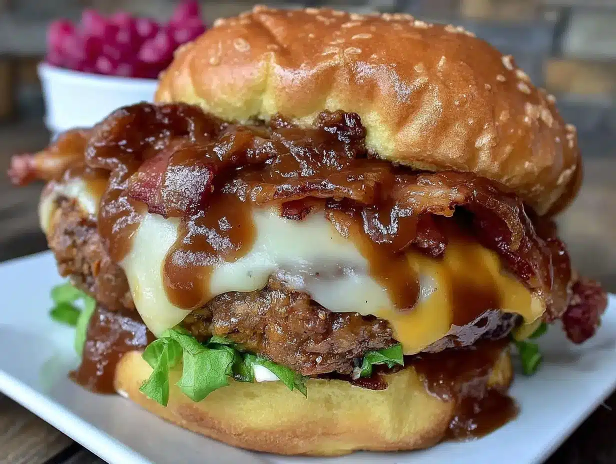loaded BBQ bacon cheeseburger preparation steps