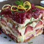 no bake strawberry lemonade icebox cake - featured image