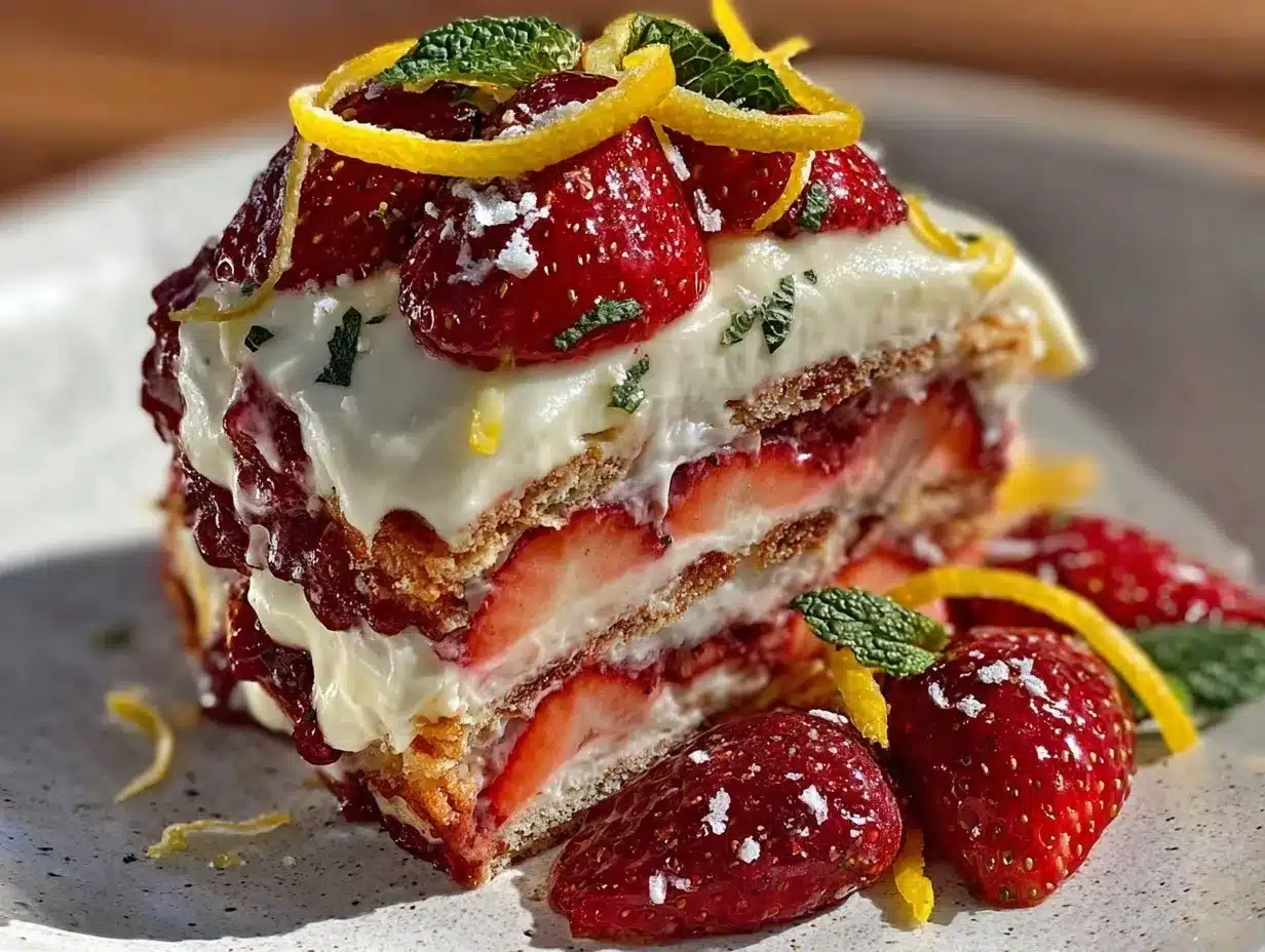 no bake strawberry lemonade icebox cake preparation steps