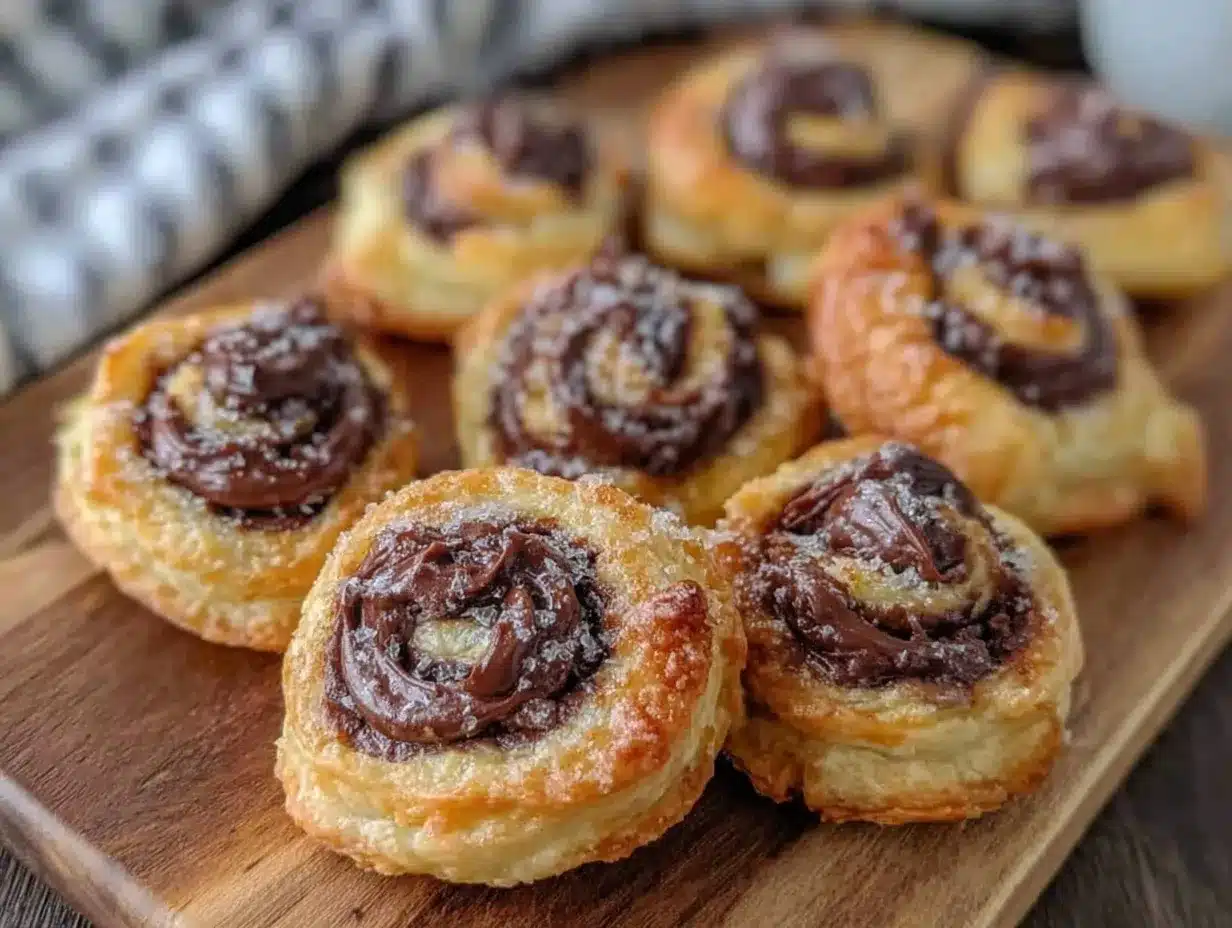 Nutella Puff Pastry Pinwheels preparation steps