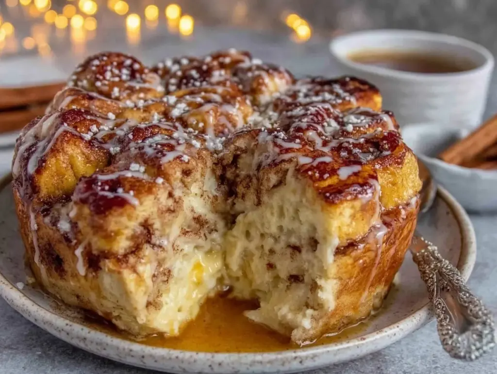 overnight cinnamon roll french toast casserole - featured image