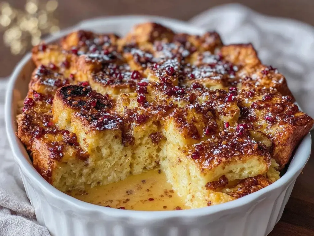 overnight eggnog french toast casserole - featured image