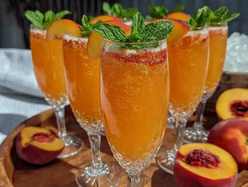 peach bellini mocktail bar - featured image