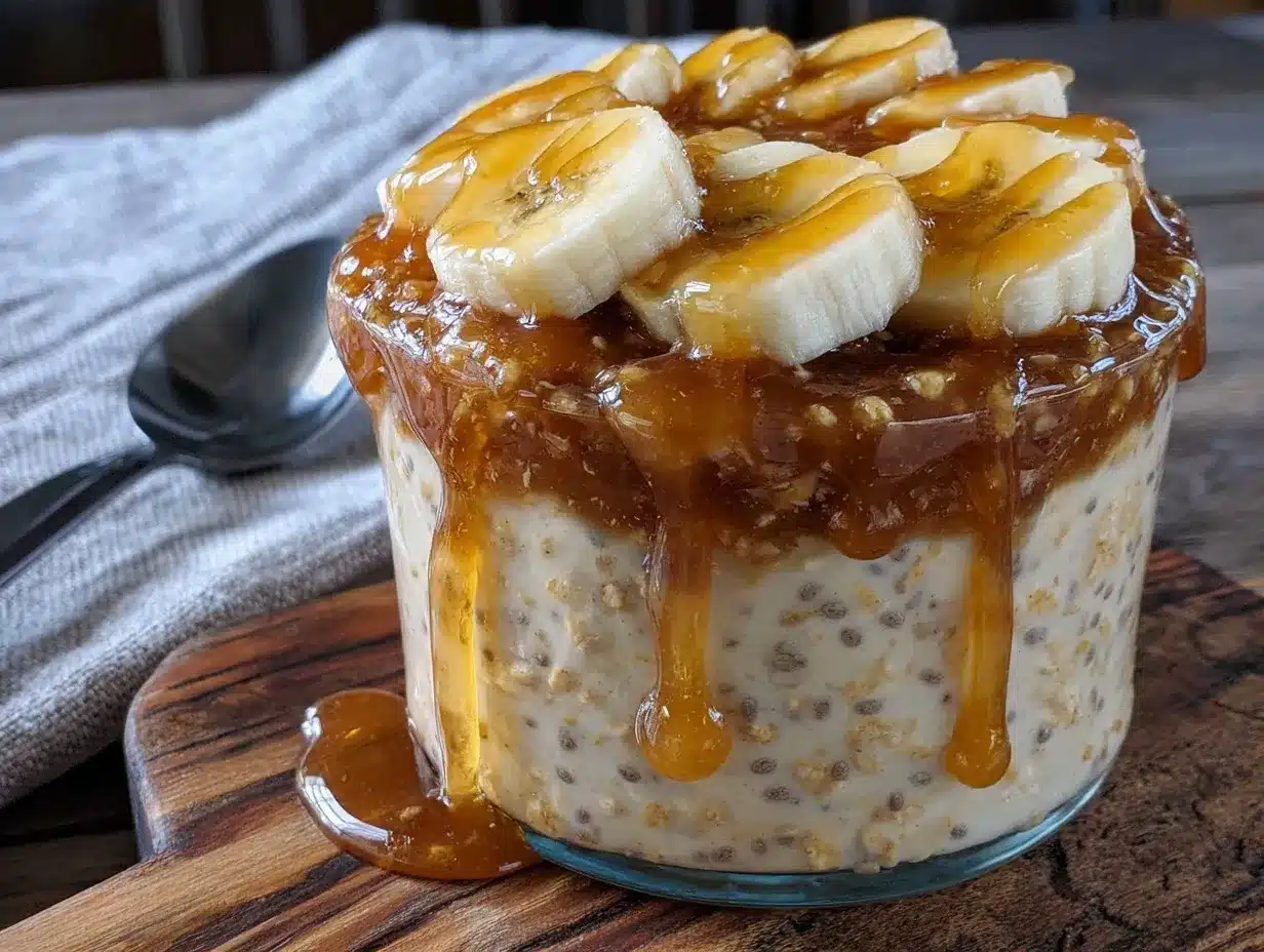 peanut butter banana overnight oats preparation steps