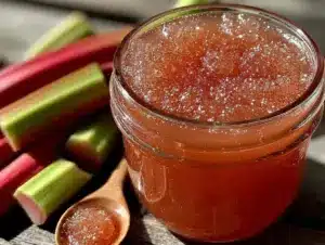 quick rhubarb simple syrup - featured image