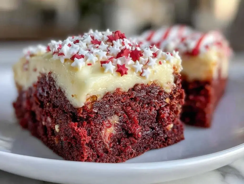 red velvet brownie flag cake - featured image