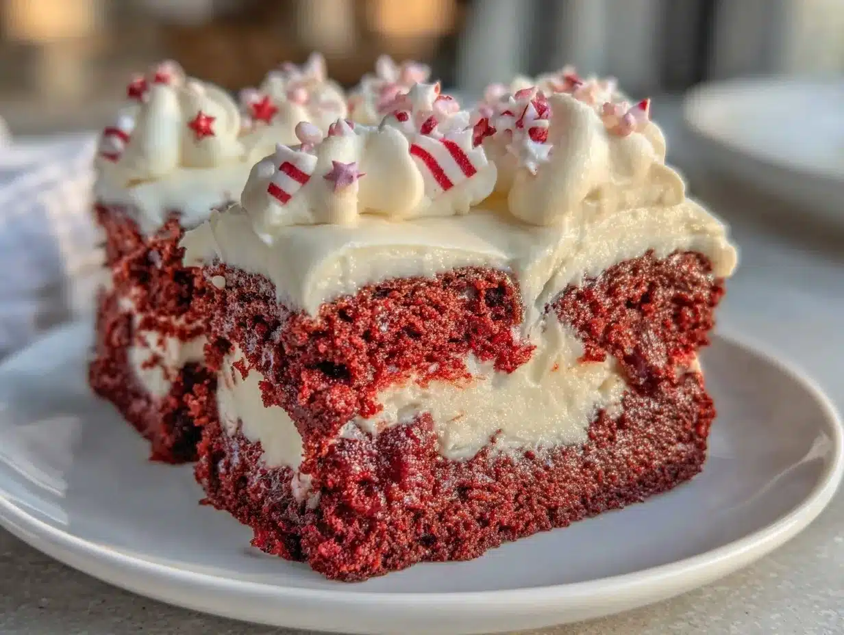 red velvet brownie flag cake preparation steps