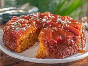 rhubarb upside-down cake - featured image