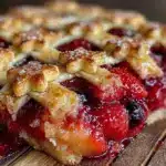 rustic strawberry blueberry slab pie - featured image