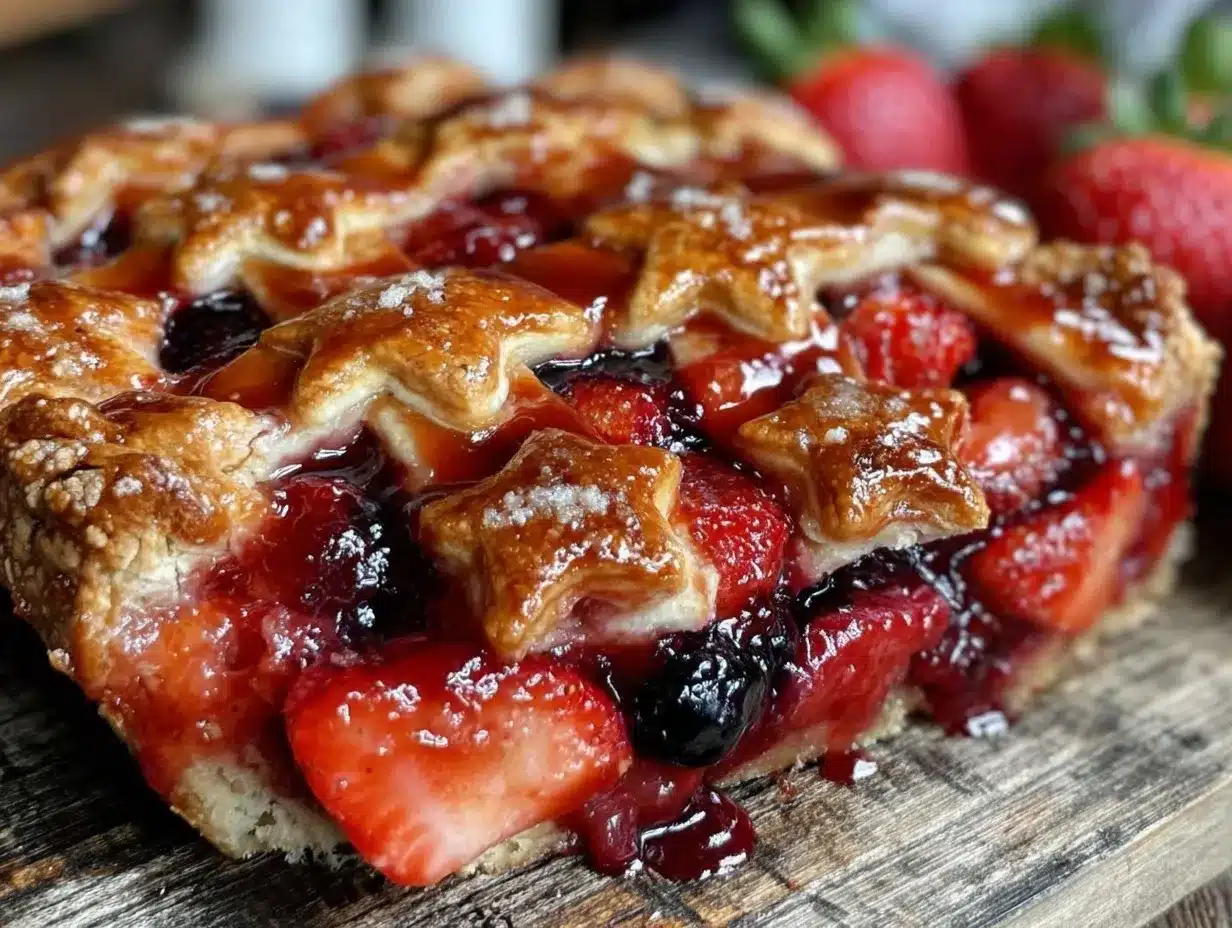 rustic strawberry blueberry slab pie preparation steps