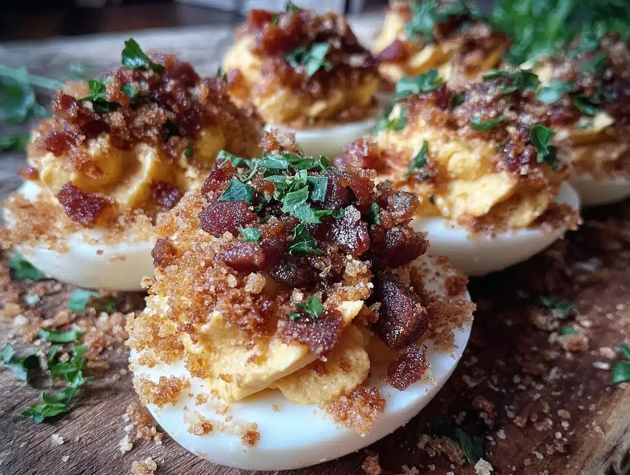 savory bacon smoked paprika deviled eggs preparation steps