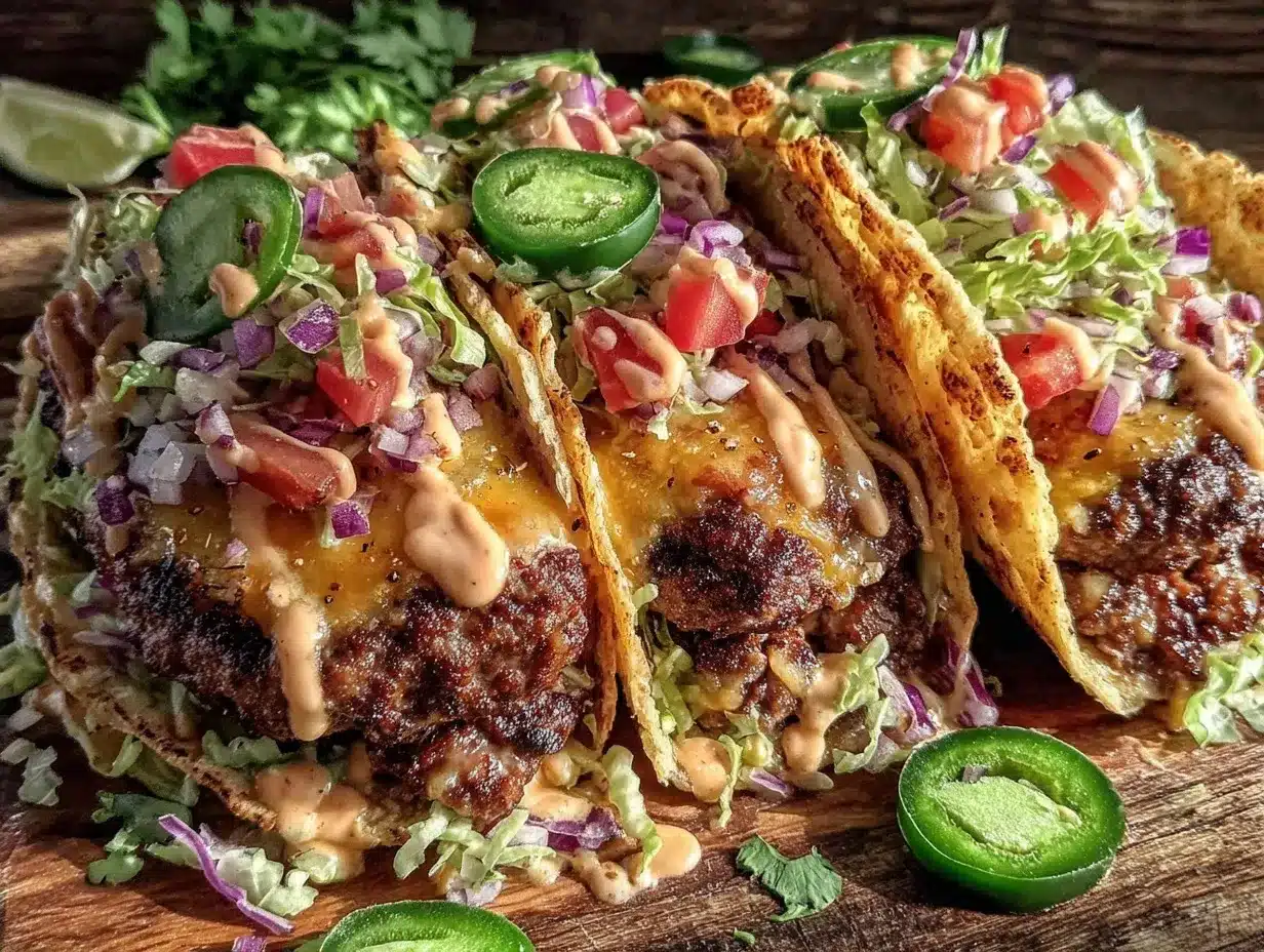 savory smash burger tacos preparation steps