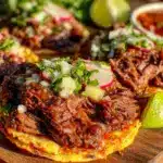 slow cooker beef barbacoa tacos - featured image