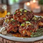 slow cooker honey garlic chicken thighs - featured image