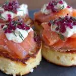 smoked salmon blini bites - featured image