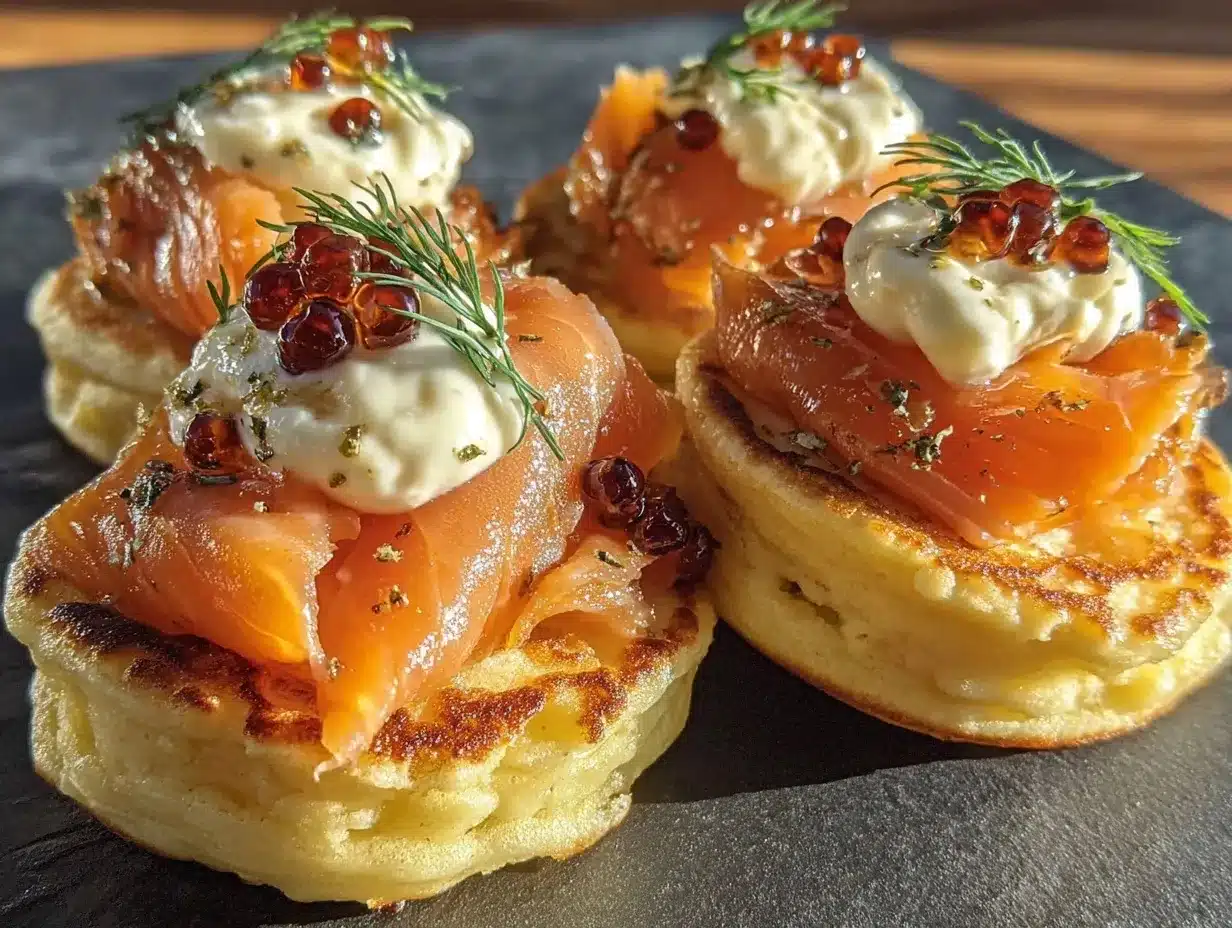 smoked salmon blini bites preparation steps
