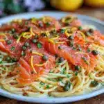 smoked salmon pasta - featured image