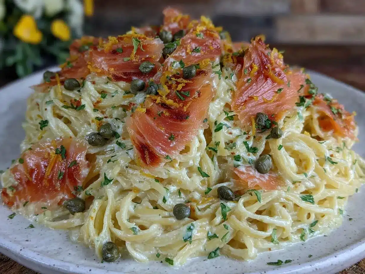 smoked salmon pasta preparation steps