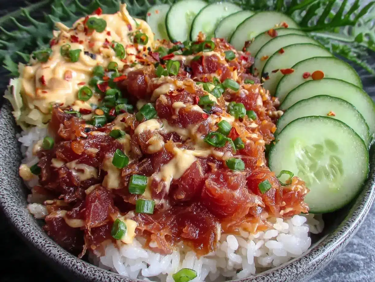 spicy tuna rice bowl preparation steps