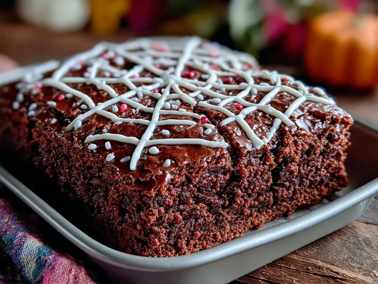 spider web brownie pan recipe preparation steps