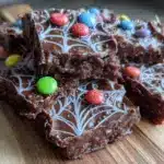 spooky spider web chocolate bark - featured image