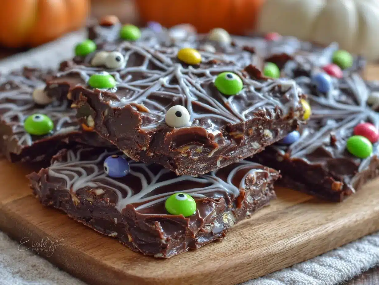 spooky spider web chocolate bark preparation steps
