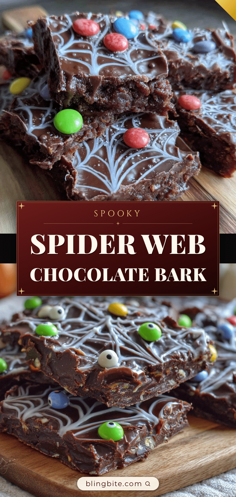 spooky spider web chocolate bark recipe