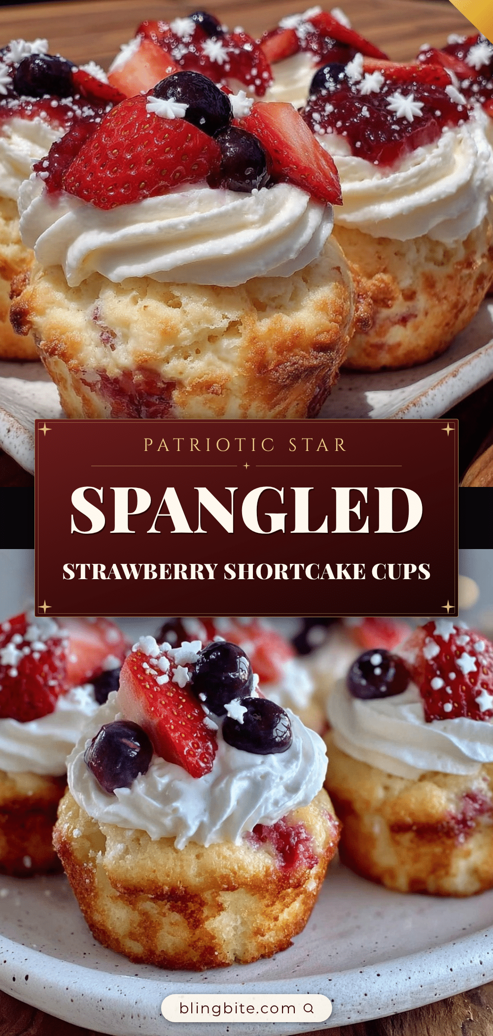 star spangled strawberry shortcake cups recipe
