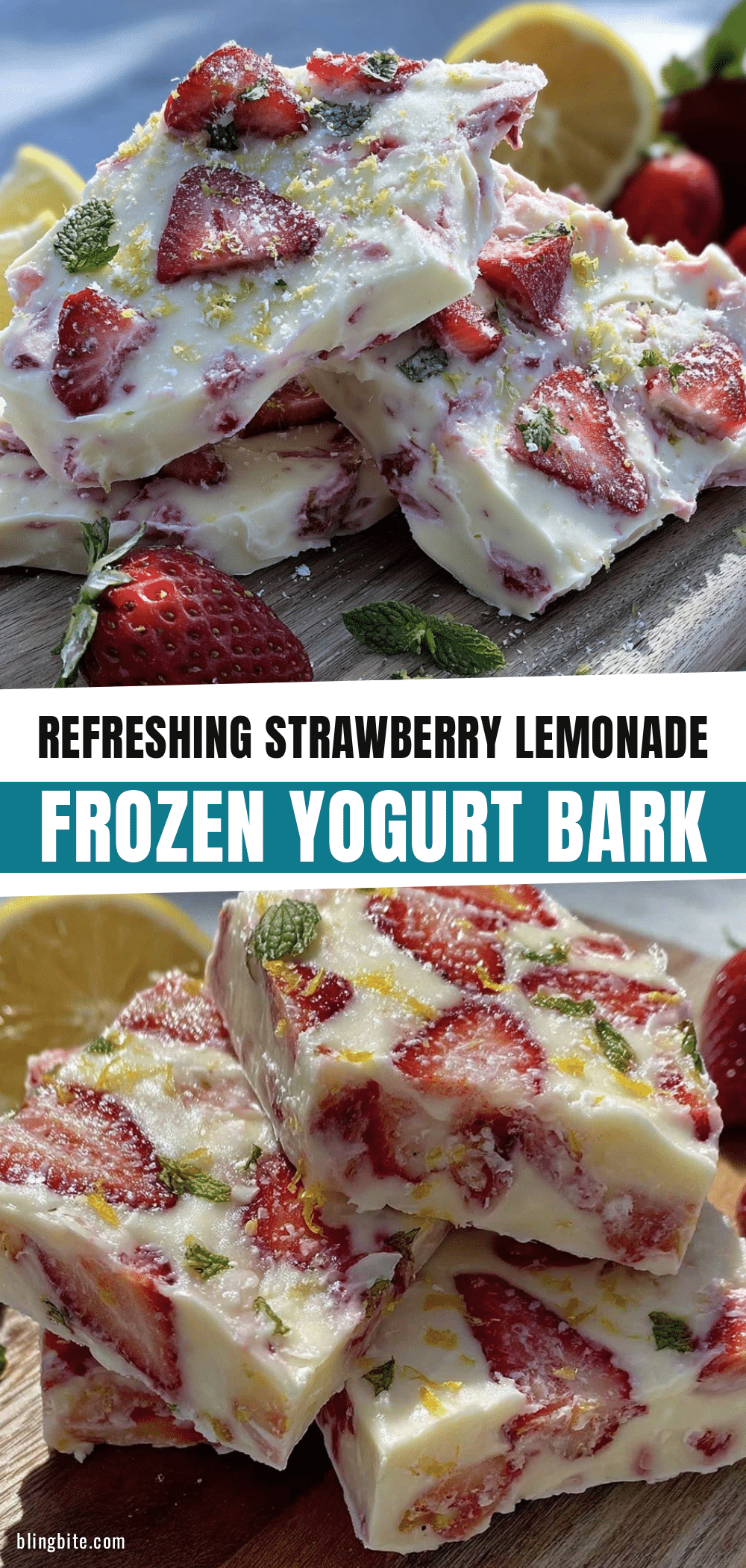 strawberry lemonade frozen yogurt bark recipe