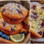 vegan lemon blueberry muffins - featured image