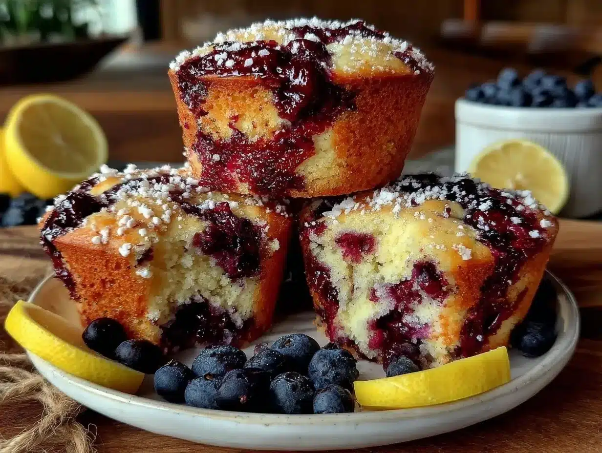 vegan lemon blueberry muffins preparation steps