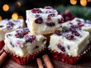 white chocolate cranberry fudge - featured image