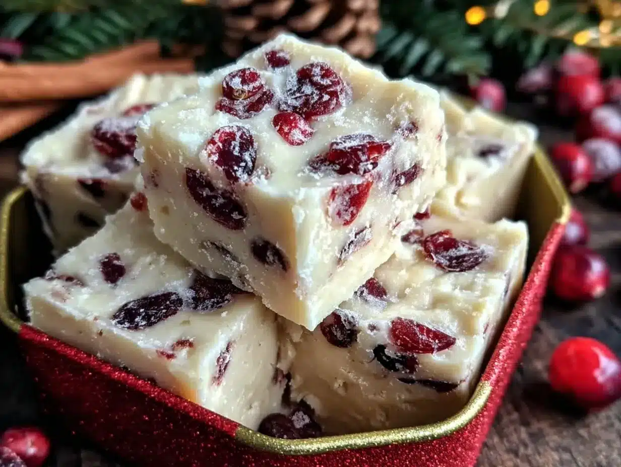 white chocolate cranberry fudge preparation steps