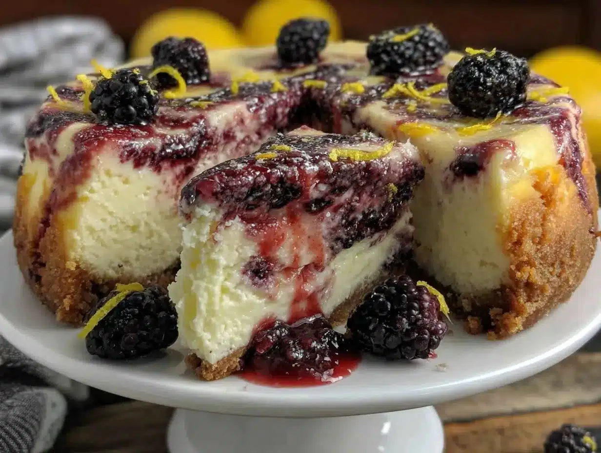 black raspberry lemon swirl cheesecake preparation steps