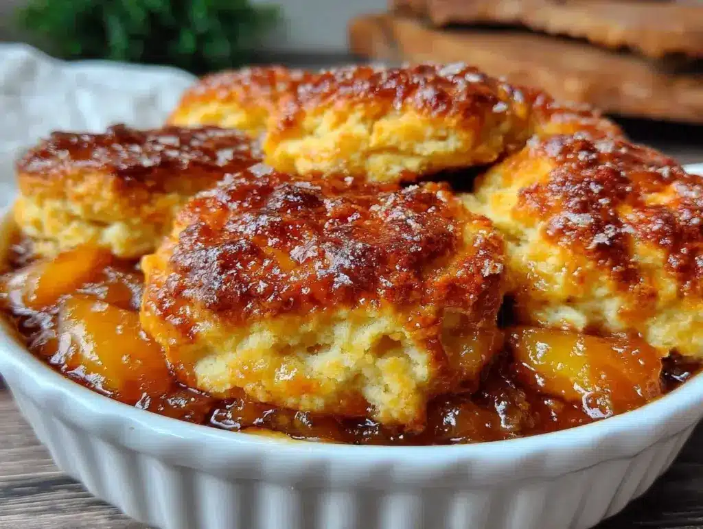 bourbon peach cobbler - featured image