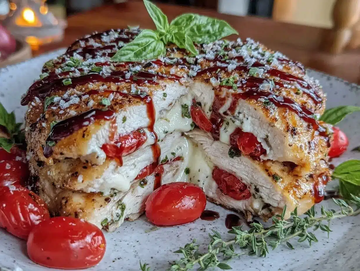 Caprese stuffed chicken breast preparation steps