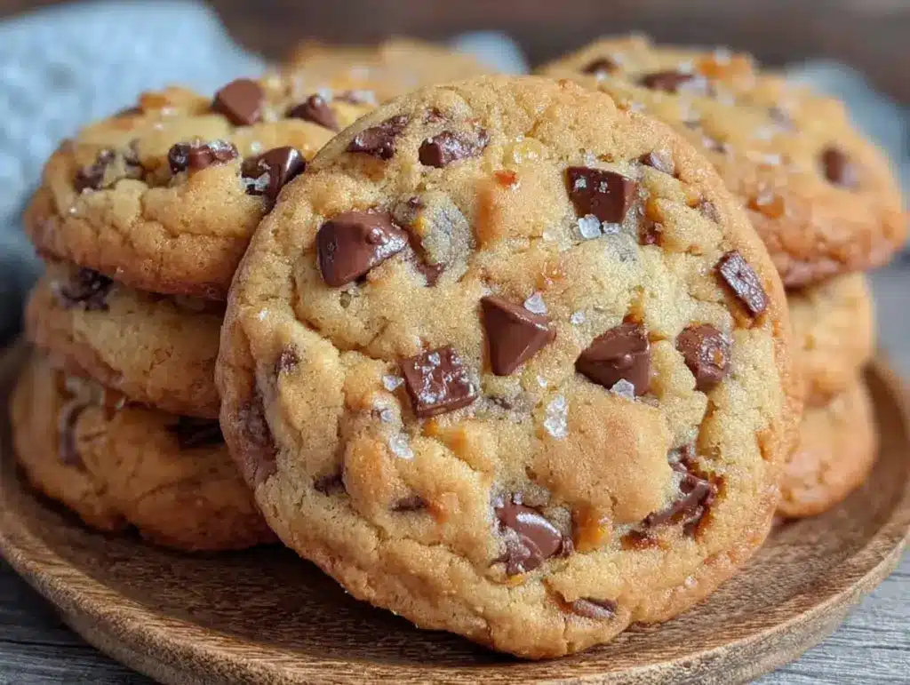 chewy brown butter chocolate chip cookies - featured image