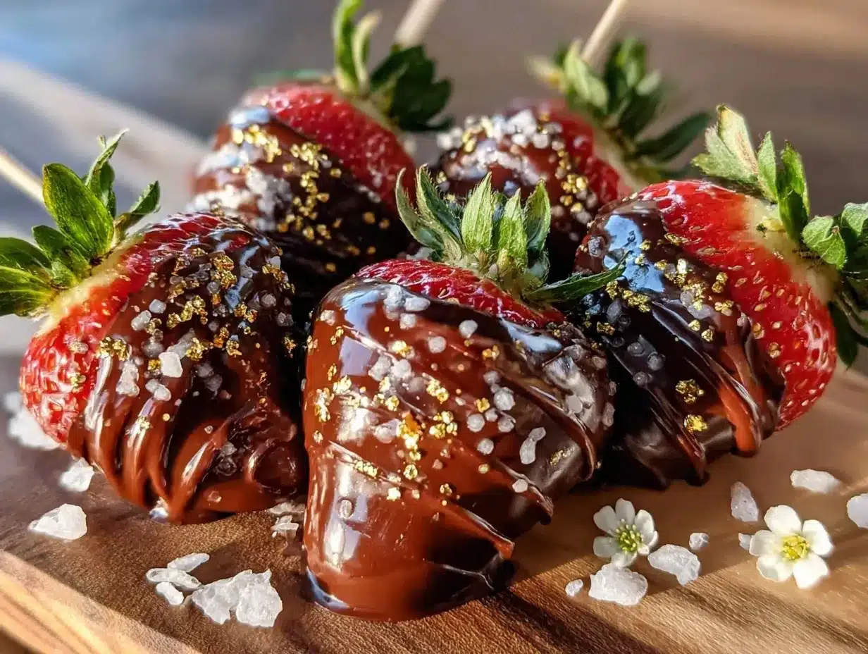 Chocolate Dipped Strawberry Sparklers preparation steps