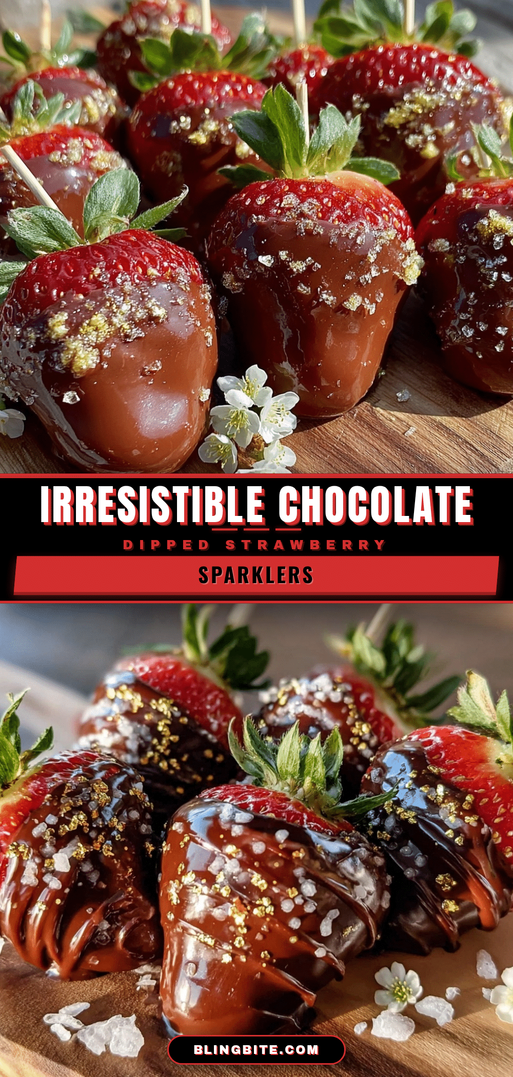 Chocolate Dipped Strawberry Sparklers recipe