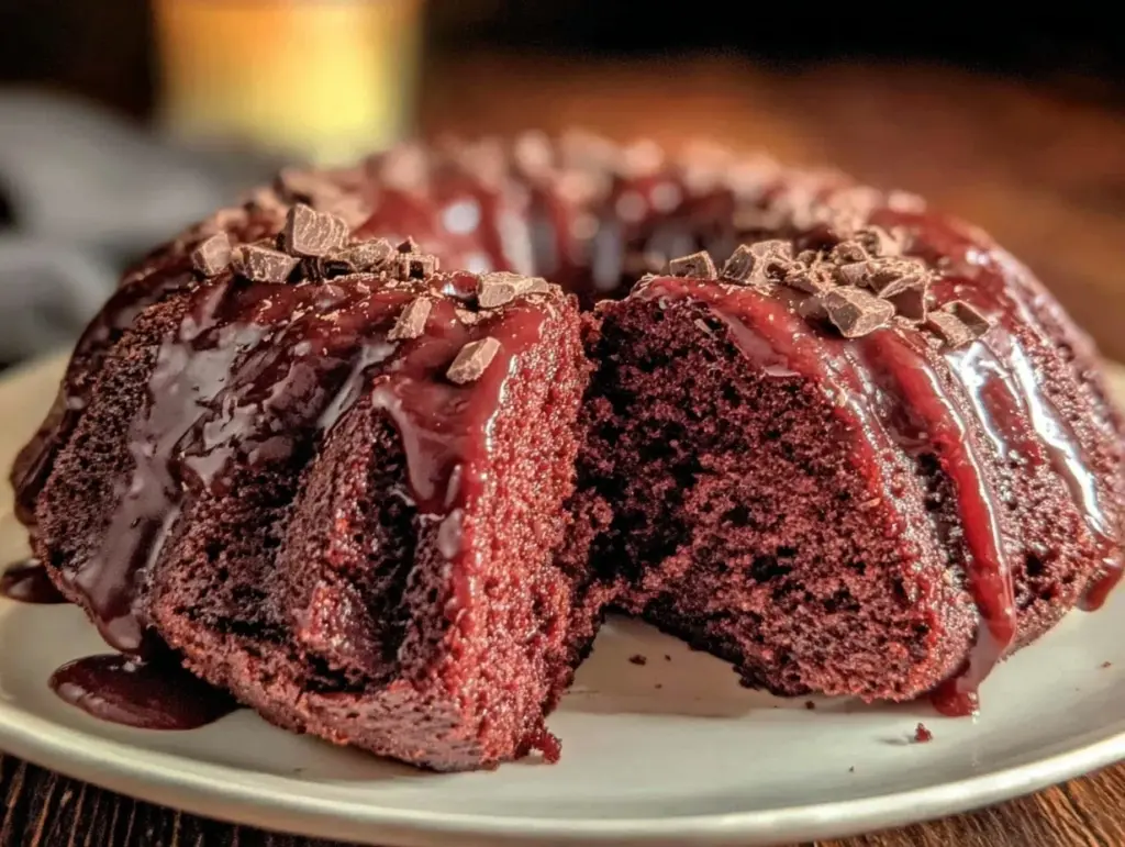 chocolate whiskey bundt cake - featured image